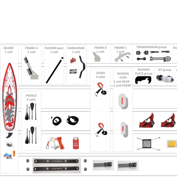 Bikeboard RED SHARK + kit Scooter + kit Kayak +kit SUP + kit Gym + kit tandem