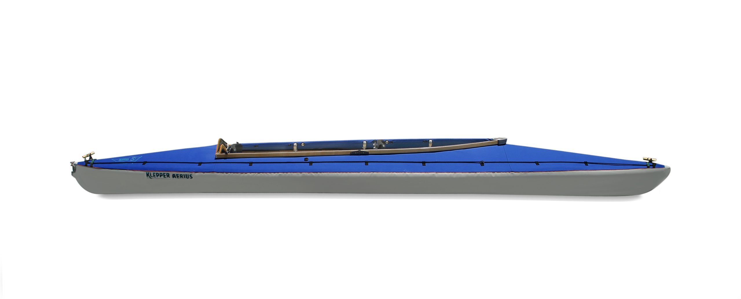 kayak bois et toile pliant Klepper 545 classic bleu coté