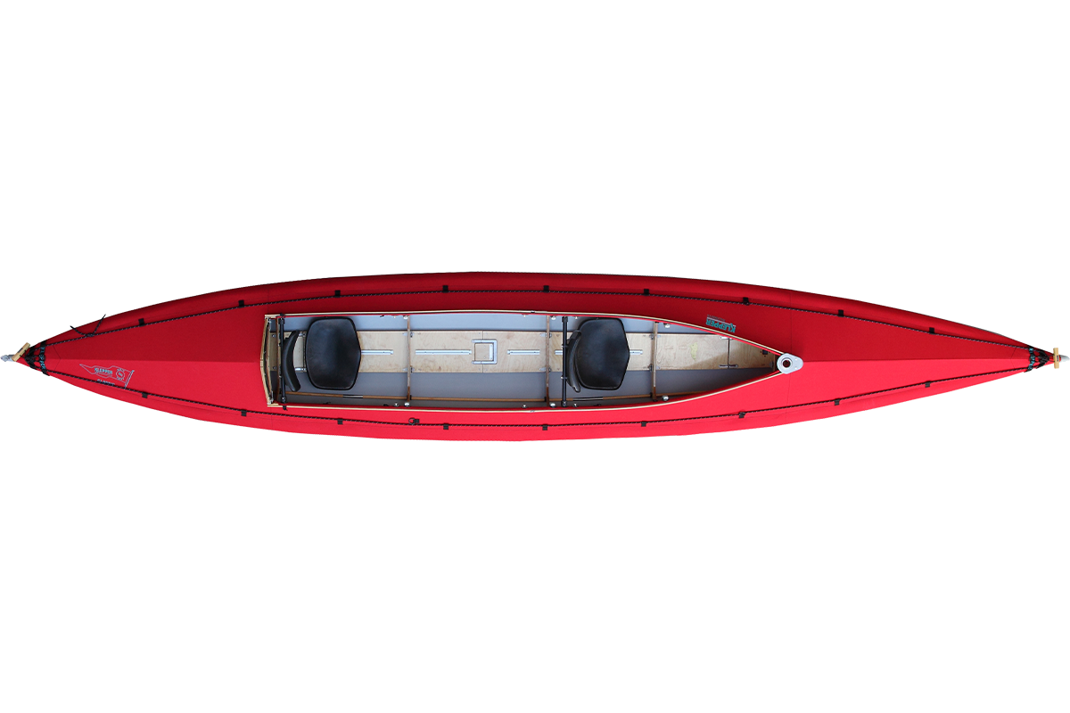 kayak bois et toile pliant Klepper 545 classic rouge dessus